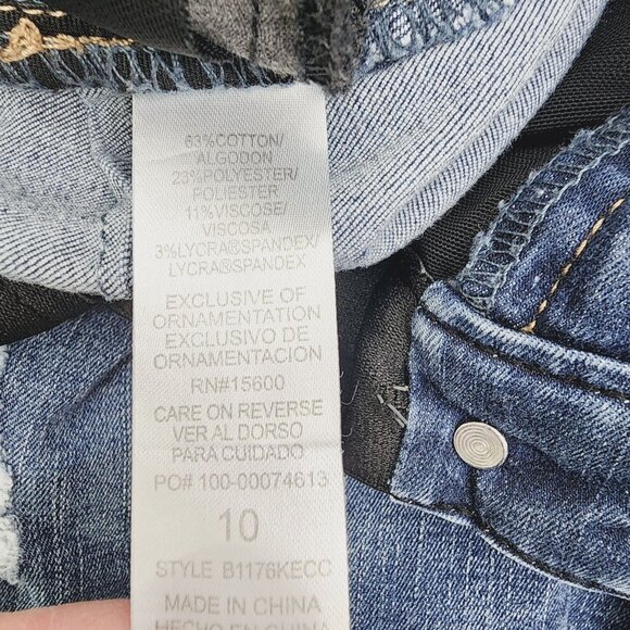 Democracy Jeans Indigo Destruction "Ab"solution Ankle‎ Skimmer Women's Size 10 - Picture 5 of 9